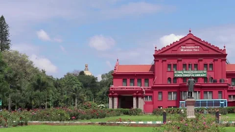 State central library Seshadri Iyer Memorial Hall cubbon park Bangalore 1080p Stock Footage 139463701