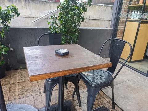 The state of the coffee shop that is empty of visitors looks clean Stock Photos