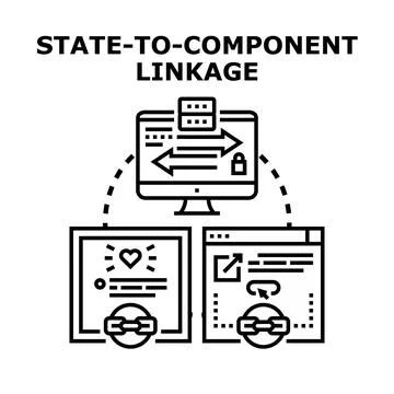 State to component linkage concept illustration Stock Illustration