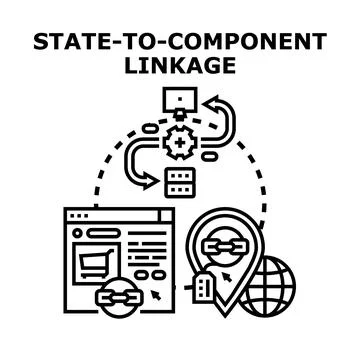 State to component linkage development concept 스톡 일러스트