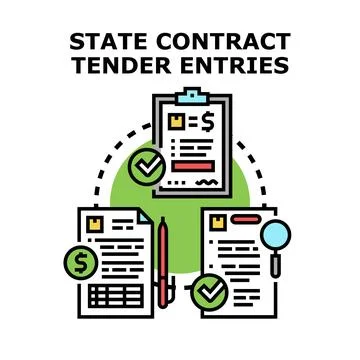 State contract tenders submitting and evaluation entries Stock Illustration