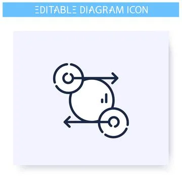 State diagram line icon. Editable illustration Illustrazione stock