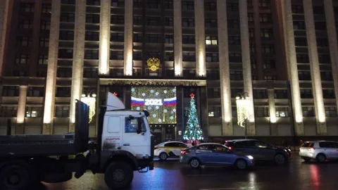 The State Duma is one of the chambers of the Russian parliament Stock-Footage 149929757
