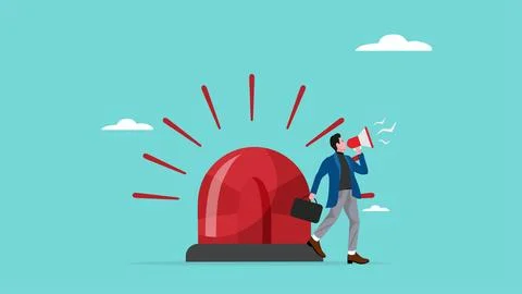 State of emergency declaration, provide emergency information to others as .. Stock Illustration