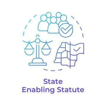 State enabling statute blue gradient concept icon Illustrazione stock