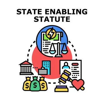 State enabling statute creating legal framework concept Stock Illustration