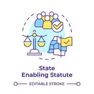 State enabling statute multi color concept icon Illustrazione stock