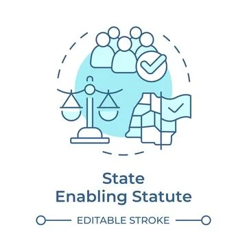 State enabling statute soft blue concept icon Illustrazione stock
