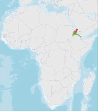 State of Eritrea location on Africa map Stock Illustration