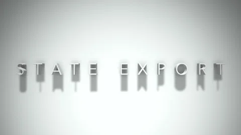 State export 3D title animation white text on a white background Stock Footage 298899011