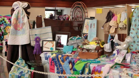 State Fair craft display entries HD 1525 Stock Footage 29472254