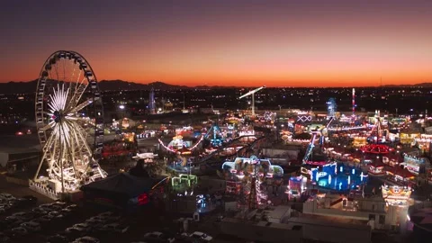 State Fair orbiting the entire fair grounds, Drone Footage shot in 6K Stock-Footage 197526343