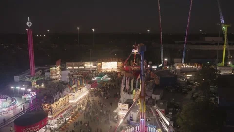 State Fair of Texas Evening Night Atmosphere Above Top O' Tower Dallas Stock-Footage 219109382