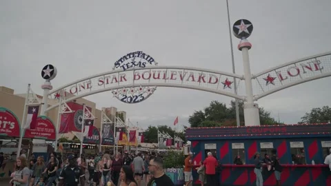 State Fair of Texas Lone Star Boulevard Sign Dallas, Texas, USA Stock Footage 254030628