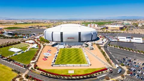 State Farm Stadium is a multi-purpose retractable roof stadium in Glendale,.. Stock Photos
