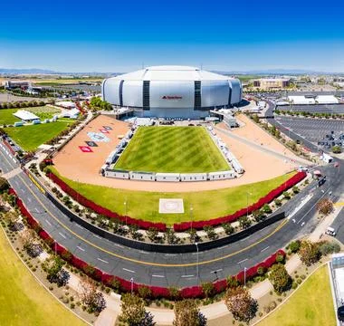 State Farm Stadium is a multi-purpose retractable roof stadium in Glendale,.. Stock Photos