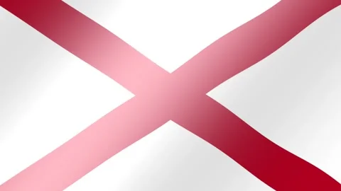 State flag of Alabama animated motion loop featuring red saltire cross on w.. Stock Footage 345642134