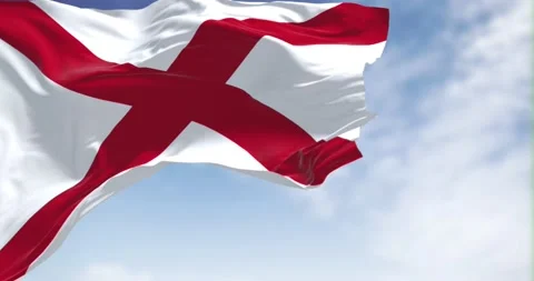 The state flag of Alabama waving in the wind Stock Footage 198518525