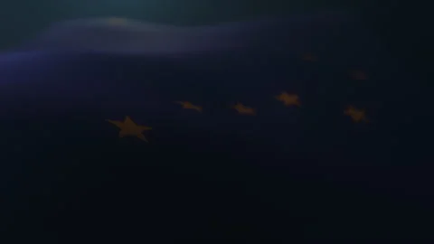 State Flag of Alaska waving in a dark atmosphere. Stock Footage 130308249