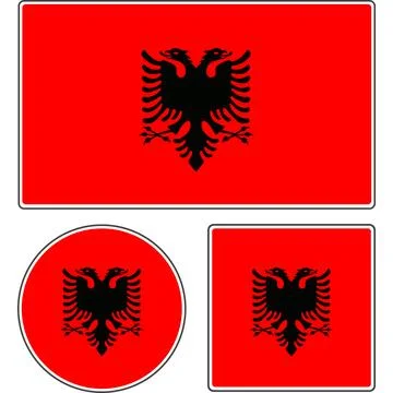 State flag of Albania. Red vector illustration. Stock-Illustration