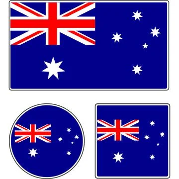 State flag of Australia. Blue red white flag. Stock Illustration
