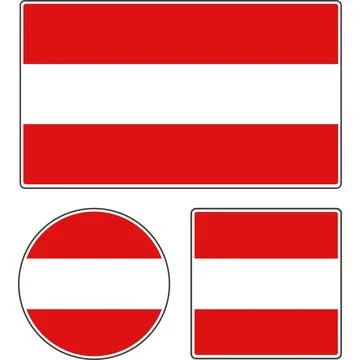 State flag of Austria. Red white vector illustration. Stock Illustration