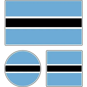 State flag of Botswana. Blue white black vector illustration. Stock Illustration