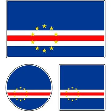 State flag of Cape Verde. Red white blue yellow vector illustration. Stock Illustration