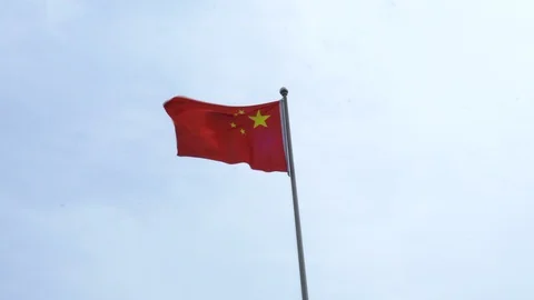 State Flag Of China in wind Stock Footage 115017627