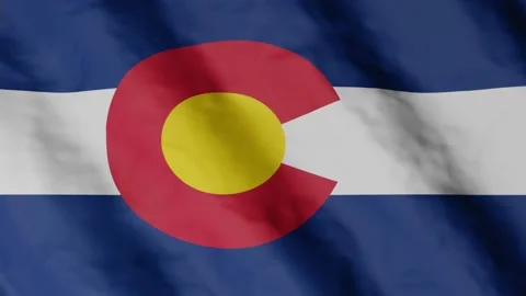 State flag of Colorado waving in the wind. Video footage. Stock Footage 168481509