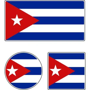 State flag of Cuba. Red blue white vector illustration. Stock Illustration