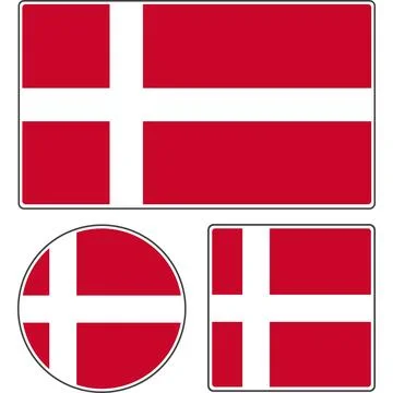 State flag of Denmark. White red vector illustration. Stock Illustration