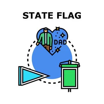 State flag father concept symbol vector illustration Stock Illustration