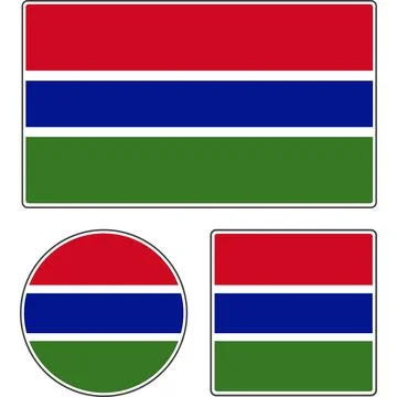State flag of the Gambia. Vector illustration. Stock Illustration