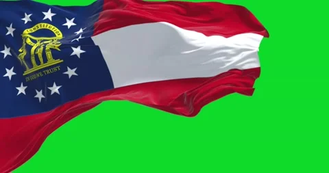 The state flag of Georgia waving in the wind Stock-Footage 198194795