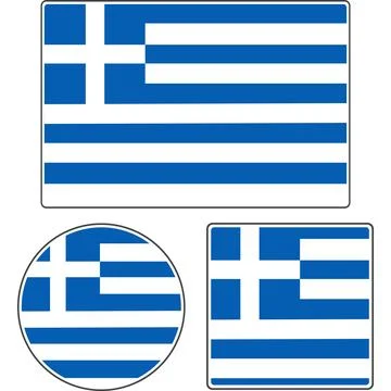 State flag of Greece. White blue vector illustration. Illustrazione stock