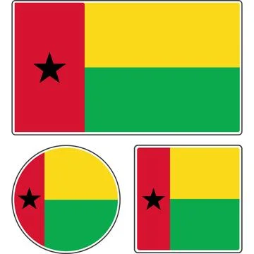 State flag of Guinea Bissau. Vector illustration. Stock Illustration
