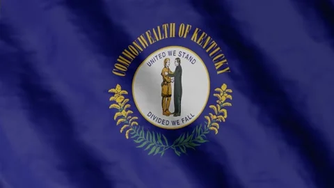 State flag of Kentucky waving in the wind. Video footage.	 Stock Footage 168481537