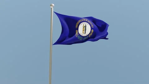 State flag of Kentucky waving in the wind. Video footage. Stock Footage 171526317