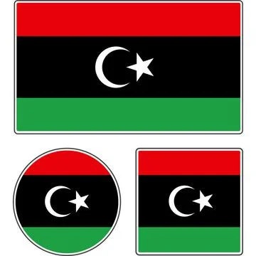 State flag of Libya. Red white black green vector illustration. Stock Illustration