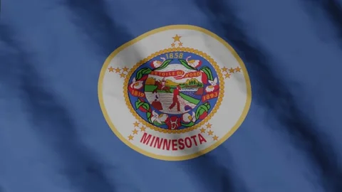 State flag of Minnesota waving in the wind. Video footage. Stock Footage 168481707