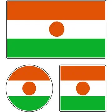 State flag of Niger. Orange white green vector illustration. Stock Illustration