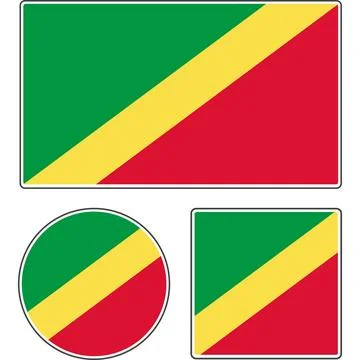State flag of the Republic of the Congo. Stock-Illustration