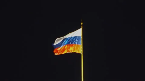 State flag of the Russian Federation over the Grand Kremlin Palace, the cerem Stock Footage 115608645