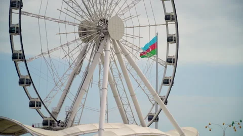 State Flag Square of Azerbaijan has one of the tallest flagpoles in the world Stock Footage 305200721