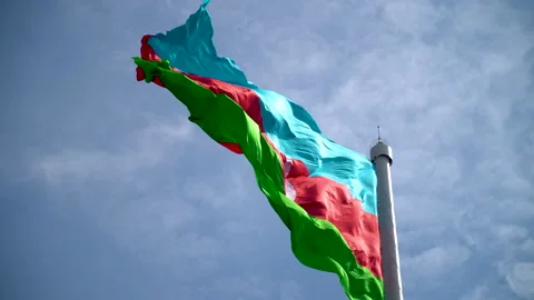 State Flag Square of Azerbaijan has one of the tallest flagpoles in the world Stock Footage 305204240