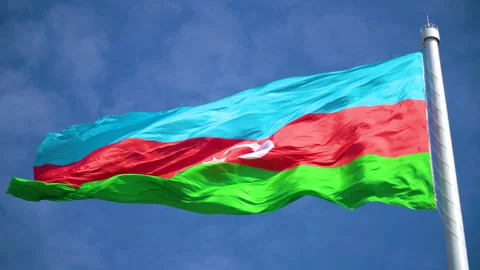 State Flag Square of Azerbaijan has one of the tallest flagpoles in the world Stock Footage 305205428