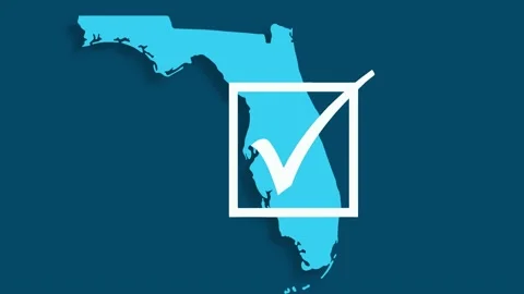 A State of Florida voting check box animation democratic party blue Stock Footage 155223315