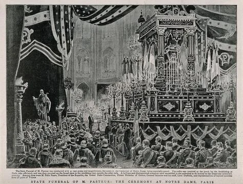 State funeral of Louis Pasteur at Notre Dame Cathedral in Paris. Process pr.. イラスト素材