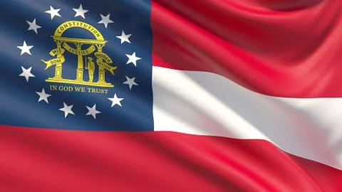 State of Georgia flag. Flags of the states of USA. Illustrazione stock